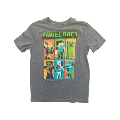 Imagen 1 del producto Polera Minecraft Personajes Panel Gris Niño
