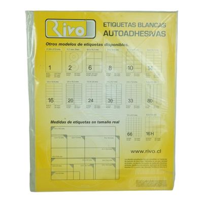 Imagen 2 del producto 1650 ETIQUETAS 35X25CM RIVO RC266 25HJS CARTA BLANCO