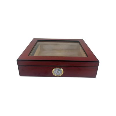 Imagen 1 del producto Caja Humidor Para Puros Madera De Cedro Con Higrometro