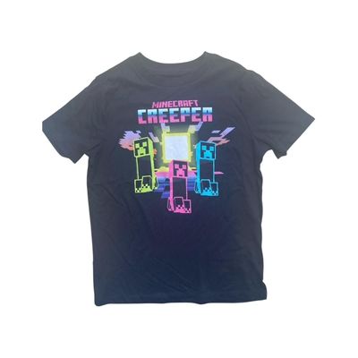 Imagen 1 del producto Polera Minecraft Creeper Neon Negra Niño