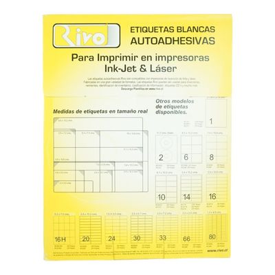 Imagen 2 del producto 250 ETIQUETAS 7X10,8CM RIVO RC5008 50HJS CARTA BL