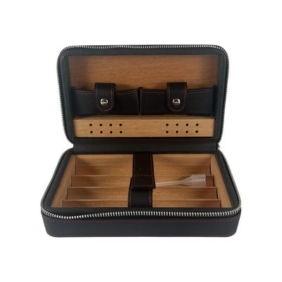 Estuche Humidor de Puros para Viaje Cuero PU Negro