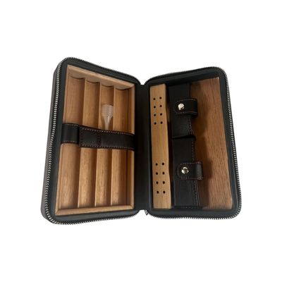 Imagen 2 del producto Estuche Humidor de Puros para Viaje Cuero PU Negro