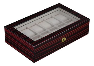 Imagen 2 del producto Caja 12 Relojes Madera Cherry Interior Terciopelo