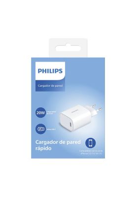 Cargador de Pared GaN 65W con 2 USB-C y 1 USB-A Carga Rápida Philips DLP2683