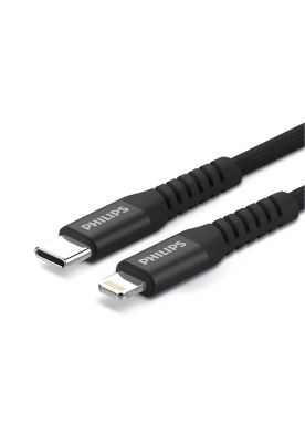 Imagen 1 del producto Cable Trenzado USB-C a Lightning Philips DLC5206L Negro