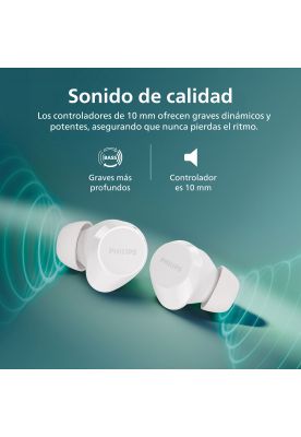 Imagen 2 del producto Audífonos Bluetooth Philips TAT1209 TWS Blanco