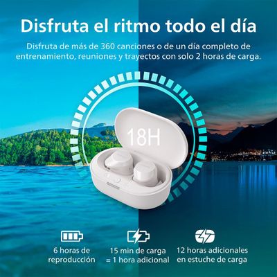 Imagen 2 del producto Audífonos Bluetooth Philips TAT1209 TWS Blanco