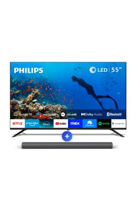 Imagen 1 del producto Smart TV 55"" Philips PUD7019 + Soundbar TAB4208 Smart Starter