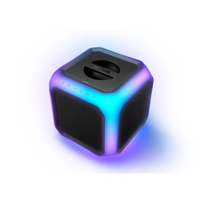 Parlante para Fiesta Karaoke Cubo Philips TAX7207 con 12 horas de batería, luz De Fiesta De 360°