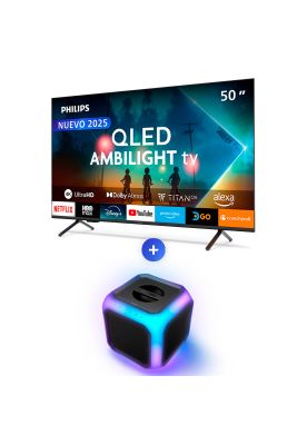 Imagen 2 del producto QLED Ambilight TV 50PUD8250 + BT Speaker TAX2707