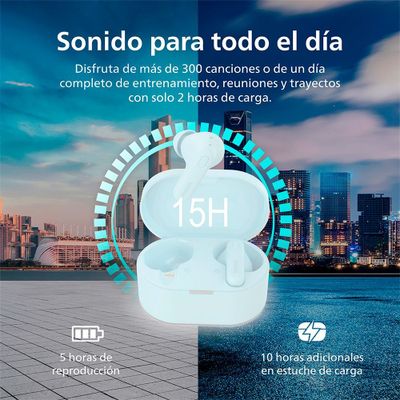 Imagen 2 del producto Audífonos Bluetooth Philips TAT1138 TWS Blanco