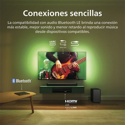 Imagen 2 del producto Soundbar Philips TAB5309 Barra de Sonido 2.1 con Subwoofer Inalámbrico 120W