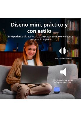 Imagen 2 del producto Parlante Bluetooth Philips con luces TAS1108 Negro