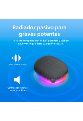 Imagen 2 del producto Parlante Bluetooth Philips con Luces TAS2307 Negro