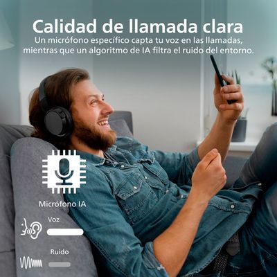 Imagen 2 del producto Audífonos Inalámbricos Bluetooth Philips Tah3209 Plegables 25hrs