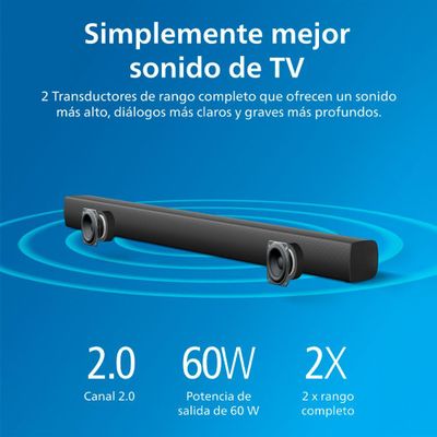 Imagen 2 del producto Soundbar Philips  Barra de Sonido 2.0 TAB4208