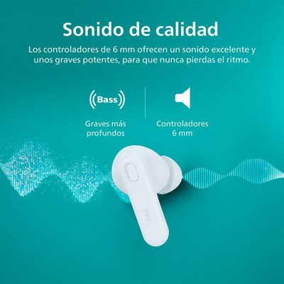Imagen 2 del producto Audífonos True Wireless Bluetooth Philips Tat1108 Color Blanco