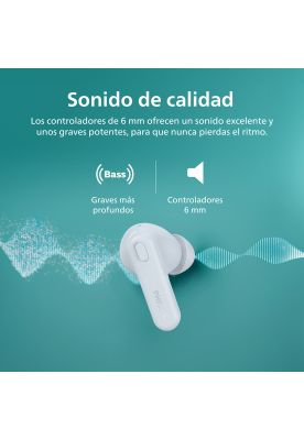Imagen 2 del producto Audífonos Bluetooth Philips TAT1108 TWS Celeste