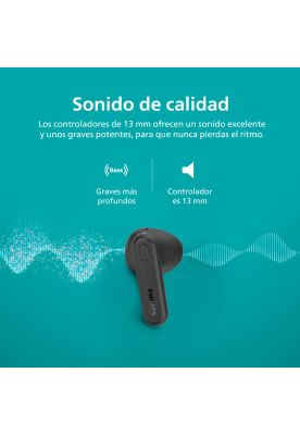 Imagen 2 del producto Audífonos Bluetooth Philips TAT1138 TWS Negro