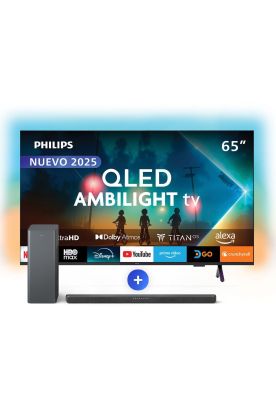 Philips Qled Ambilight Tv 65″ Pud8250 + Soundbar Tab6309