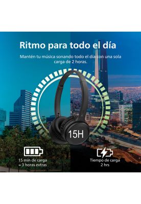 Imagen 2 del producto Audífonos Bluetooth Philips TAH1108 Headphone Negro