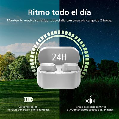 Imagen 2 del producto Audífonos Bluetooth Philips Noise Cancelling TAT3509 TWS Blanco