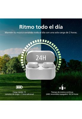 Imagen 2 del producto Audífonos Bluetooth Philips Noise Cancelling TAT3509 TWS Blanco