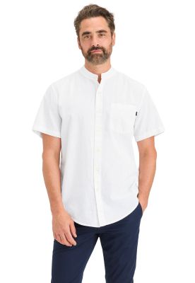 Camisa Hombre SS Band Collar Regular Fit Blanco A6931-0003