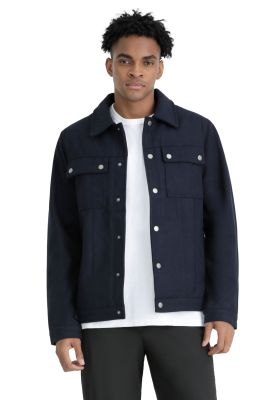 Chaqueta Hombre Wool Blend Regular Fit Azul
