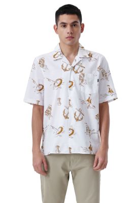 Camisa Hombre Camp SS Regular Fit Blanco Diseño A1732-0056