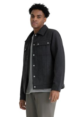 Chaqueta Hombre Wool Blend Regular Fit Gris