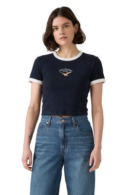 Polera Mujer Graphic Mini Ringer Tee Azul Levis A3523-0144