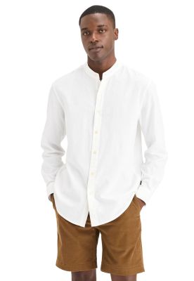 Camisa Hombre Band Collar LS Regular Fit Blanco A1730-0022