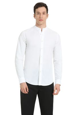 Camisa Hombre Band Collar Slim Fit Blanco A7431-0000