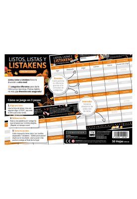 Juego De Mesa Listos Listas Y Listakens Junior - Juego De Palabras Por Categorías Y Letras, Para 2 A 50 Jugadores