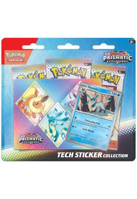 Pokémon Prismatic Evolutions Tech Sticker Blister Español