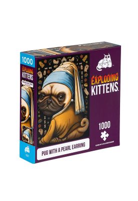 Puzzle Exploding Kittens 1000 piezas: Pug with a Pearl Earring