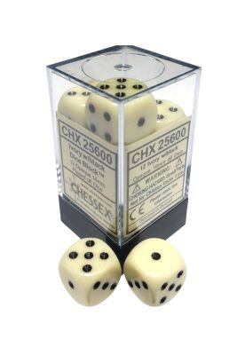 Set 12 Dados d6 Opacos 16mm - Variedades