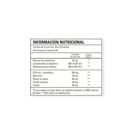 Imagen 2 del producto DTX FACTOR 400 MILLIONS CFU PROBIOTICOS & PREBIOTICOS - WELLNESS FACTOR