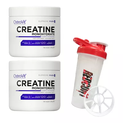 Imagen 1 del producto PACKS 2 CREATINAS OSTROVIT 600GR TOTAL MAS SHAKER