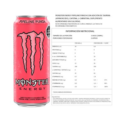 Imagen 2 del producto PACK X6 ENERGETICA PIPELINE PUNCH 473ML - MONSTER ENERGY