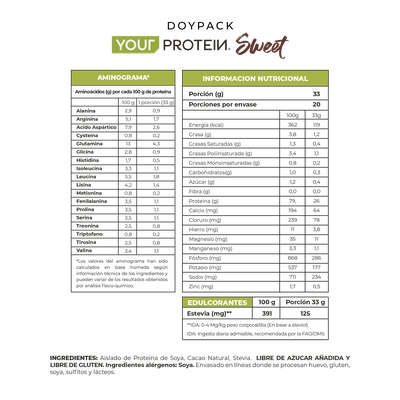 Imagen 2 del producto PROTEINA SWEET VEGAN CACAO 1.4LB (660GR)- YOUR PROTEIN