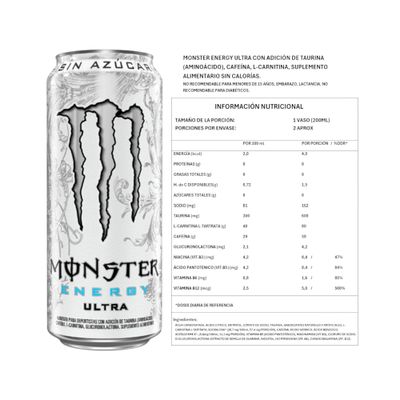 Imagen 2 del producto PACK X6 ENERGETICA ULTRA SIN AZUCAR 473ML - MONSTER ENERGY