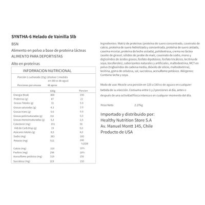 Imagen 2 del producto PROTEINA WHEY SYNTHA-6 48 SERVICIOS VAINILLA ICE CREAM - BSN