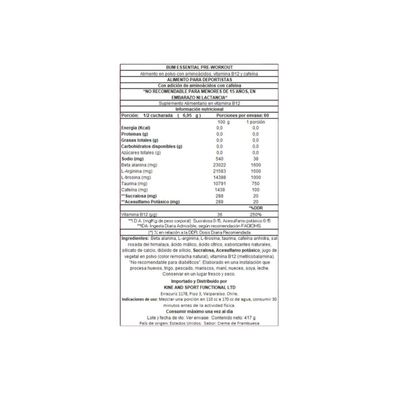 Imagen 2 del producto PRE ENTRENO CBUM ESSENTIAL 30 SV 411GR RASPBERRY CREAMTHICKLE- RAW