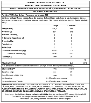 Imagen 2 del producto CREATINE MONOHYDRATADA 300GRS WATERMELON - OSTROVIT