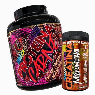 PROTEINA DE CARNE - 5,2 LIBRAS – 73SV CHOCOLATE + CREATINA 40SV NARANJA