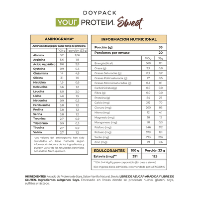 Imagen 2 del producto PROTEINA SWEET VEGAN VAINILLA 1.4LB (660GR)- YOUR PROTEIN