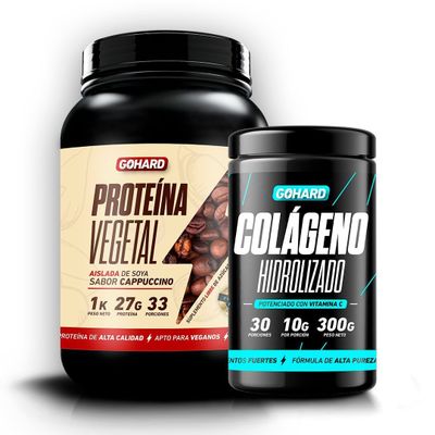 PACK PROTEINA VEGETAL CAPUCCINO + COLAGENO HIDROLIZADO SIN SABOR - GOHARD